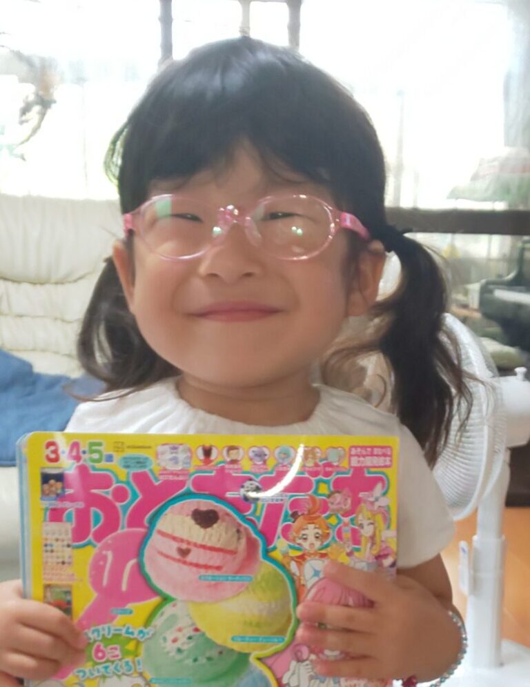 お気に入りのピンクでにっこり
